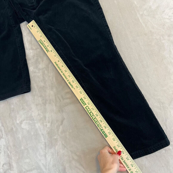 Brooks Brothers Pants Womens 12 Black Corduroy Straight Leg Mid Rise Work Career - Picture 5 of 12